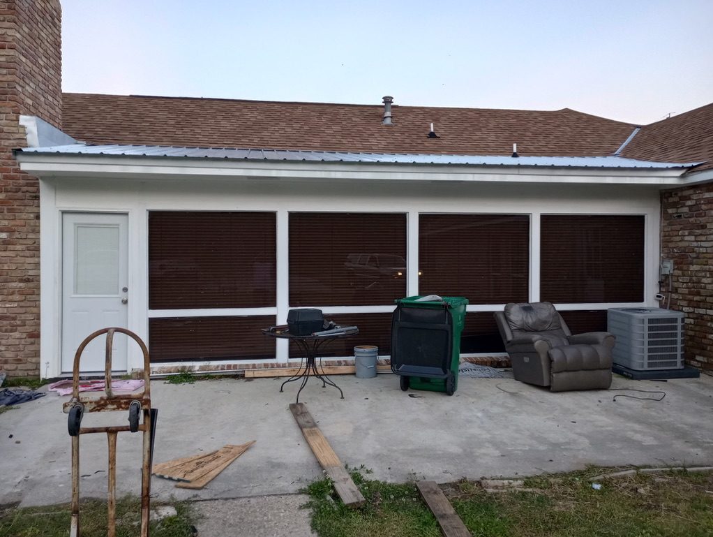 Screened porch before the addition was rebuilt